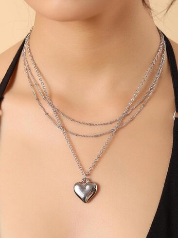 Sacina Layered Dainty Heart Choker Necklace, Gothic Emo Punk Grunge Necklace, Goth Jewelry, Valentine Christmas Jewelry Gift for Women in Saudi Arabia