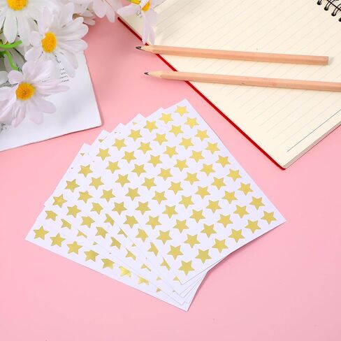 1080PCS Gold Star Stickers, 20 Sheets Reward Stickers for Kids 1.3cm/0.5 Inch Small Stars Sticker Mini Incentive Stars Sticker for Kid School Reward Crafts Decoration in Saudi Arabia