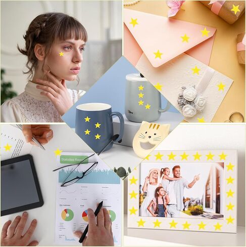 1080PCS Gold Star Stickers, 20 Sheets Reward Stickers for Kids 1.3cm/0.5 Inch Small Stars Sticker Mini Incentive Stars Sticker for Kid School Reward Crafts Decoration in Saudi Arabia