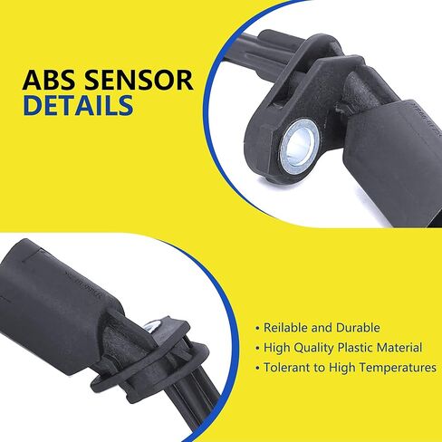 مجموعة من 4 مستشعر سرعة عجلة ABS أمامي وخلفي يسار ويمين متوافق مع سيارات فولكس فاجن وأودي ونماذج المقاعد - جيتا وجيتا سيتي وباسات سي سي وجولف وجي تي آي وتي تي وR32 وبيتل وA3 كواترو و1KD927807 in Kuwait