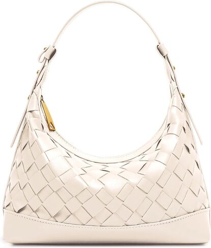 حقيبة كتف جورين منسوجة للنساء، حقيبة يد منسوجة عبر الجسم، حقيبة يد مضفرة بمقبض علوي من الجلد النباتي تحت الذراع in Kuwait