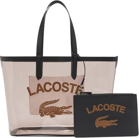 حقيبة يد نسائية كبيرة الحجم من Lacoste Anna ذات حبيبات شفافة، لون أزرق داكن/مضيق داكن، مقاس واحد in Saudi Arabia