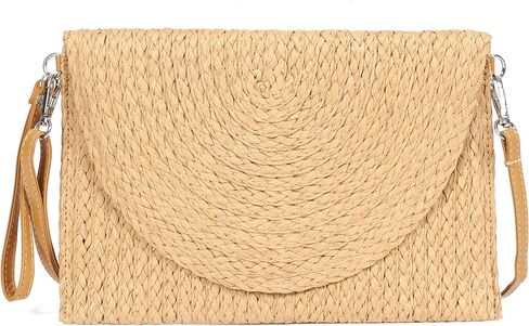 LA CARRIE Beach Bags Straw Purse for Women Shoulder Woven Clutch Envelope Crossbody Bag Handbags for Summer Vacation in Saudi Arabia