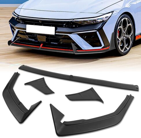 طقم الجسم المصد الأمامي 5 قطع متوافق مع ممتص الصدمات 2024-2025 Hyundai Elantra N أو N-Line فقط (مطلي باللون الأسود) in Saudi Arabia