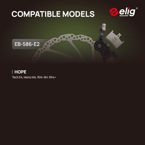 وسائد فرامل قرص الدراجة من ELIG متوافقة مع Hope Tech E4، Race Evo E4، Mono M4، RX4-SH، RX4+｜MTB/eMTB/Downhill/Trail/Cross Country(XC)/جميع الجبال/السباقات in Kuwait