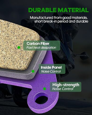 SCITOO Carbon Fiber Brake Pads Fit for 1994-1995 for Honda CB1000, 2004-2005 for Honda CBR1000RR, 2010-2012 Fury, 2011-2012 Interstate Sabre, Shadow ACE 1100 Aero 1100, Shadow Sabre 1100, VTX1300S in Saudi Arabia
