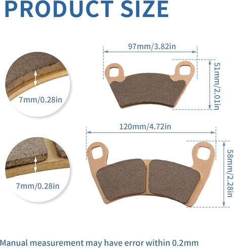 وسادات الفرامل المعدنية الملبدة لـ Polaris RZR XP 900/4 800 EFI/Ranger XP 900/Ranger 500/570/700/800/900 Ranger Crew 500، مجموعة وسادات الفرامل البديلة المتينة تحل محل 1911228 2203747 2205949 2208933 in Kuwait