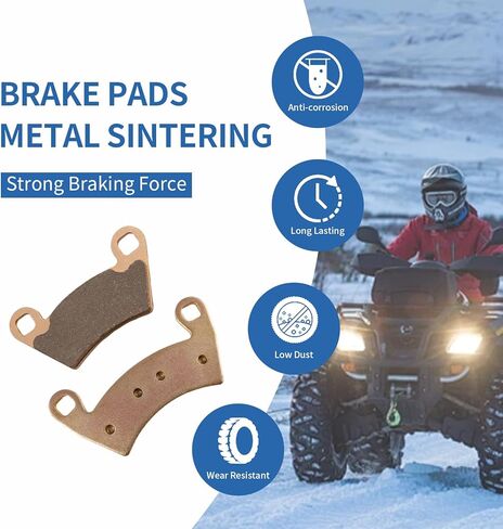 وسادات الفرامل المعدنية الملبدة لـ Polaris RZR XP 900/4 800 EFI/Ranger XP 900/Ranger 500/570/700/800/900 Ranger Crew 500، مجموعة وسادات الفرامل البديلة المتينة تحل محل 1911228 2203747 2205949 2208933 in Kuwait