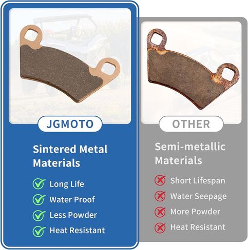 وسادات الفرامل المعدنية الملبدة لـ Polaris RZR XP 900/4 800 EFI/Ranger XP 900/Ranger 500/570/700/800/900 Ranger Crew 500، مجموعة وسادات الفرامل البديلة المتينة تحل محل 1911228 2203747 2205949 2208933 in Kuwait