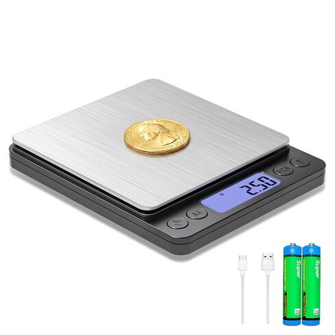 مقياس العملات المعدنية SKEAP لوزن العملات المعدنية، 1 كجم/0.01 جرام، مقياس غرام عالي الدقة لهواة جمع العملات المعدنية والذهب والمجوهرات، مع شحن USB، وشاشة LCD، وعد أجهزة الكمبيوتر، يتضمن كابل شحن وبطاريات AAA in Kuwait