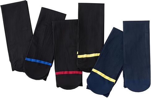 6 أزواج من الجوارب الرجالية الرفيعة المصنوعة من الحرير، ملابس رسمية للعمل، جوارب طويلة لساق الساق، جوارب من النايلون قابلة للتنفس in Kuwait