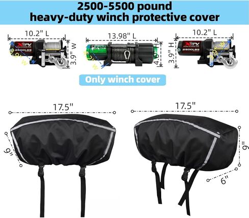 غطاء ونش صغير بشريط عاكس، غطاء واقٍ عالي التحمل مقاوم للماء والأشعة فوق البنفسجية للروافع الكهربائية حتى 5500 رطل in Kuwait