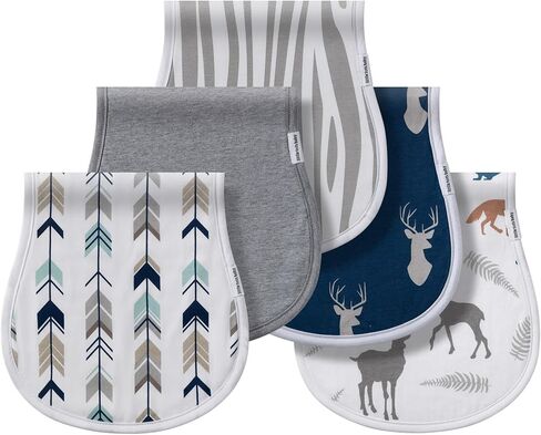 مجموعة ملابس تجشؤ الأطفال، منشفة لحديثي الولادة من قماش التجشؤ لحديثي الولادة والأولاد والبنات، 5 عبوات 100% قطن (غزال صغير) in Kuwait