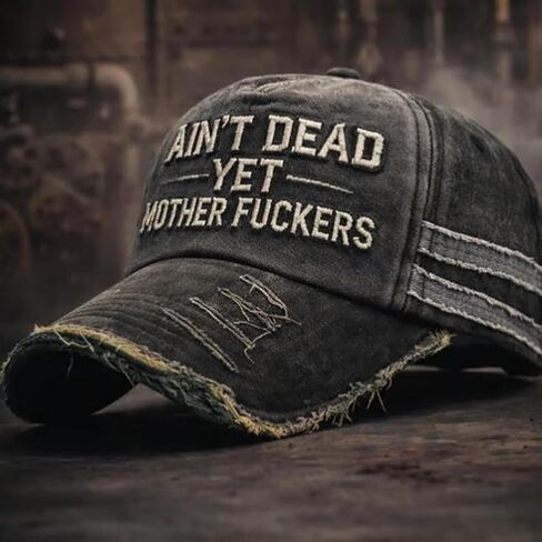 Funny Vintage Baseball Cap for Men Women – Ain’t Dead Yet Retro Distressed Hat, Adjustable Unisex Casual Dad Cap in Saudi Arabia
