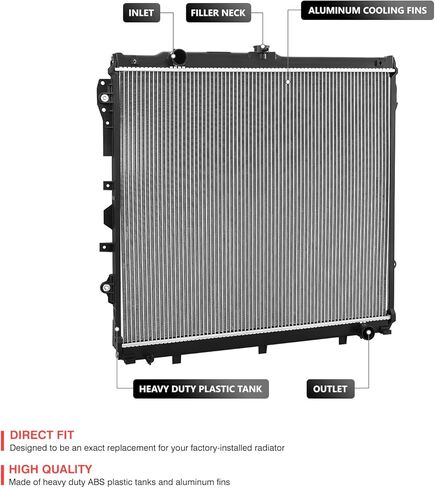 DNA MOTORING Front Fatctory OE Style Radiator Compatible With Tundra 2014-2021 4.6L, 5.7L, 13681, TO3010371, OEM-RA-13681 in Saudi Arabia