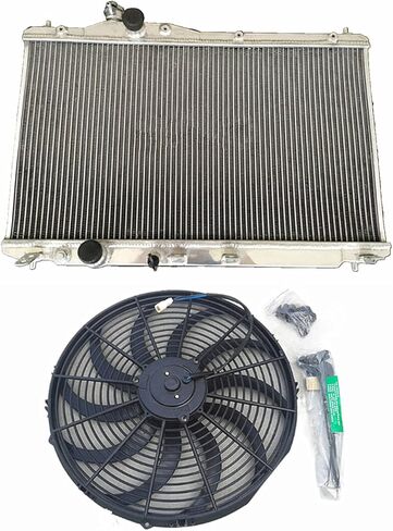 All Aluminum Radiator + 16" Fan For 2012-2015 Honda Civic Si 1.8/2.4 Denso ILX (AT) 2013 2014 in Kuwait