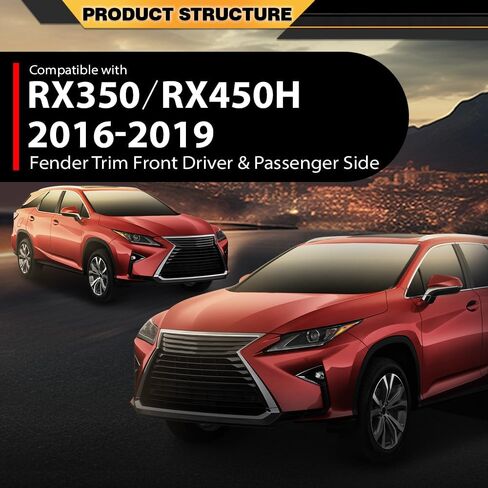 Front Fender Flares Wheel Arch Trim Opening Molding Left & Right Side Compatible with LX RX350 RX450h Base, F Sport 2016-2019 756010E080, 756020E080, LX1291100 in Saudi Arabia