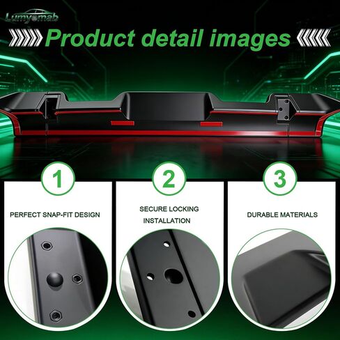 Matt Black Rear Roof Spoiler Wing Splitter Compatible for 2013 2014 2015 2016 2017 2018 Dodge Ram 1500 Lip Wing All Cabs Truck Tailgate Spoiler Wing Splitter Cover Accessory in Saudi Arabia