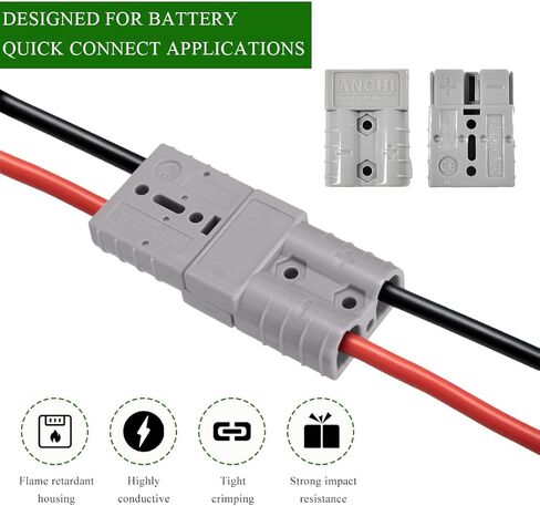 8 PCS 10-12 Gauge Battery Quick Connector, 50A Jumper Cable Quick Connect/Disconnect Plug, Battery Wire Harness Plug Kit for ATV Trailer Motor Recovery Winch Towing Systems in Saudi Arabia