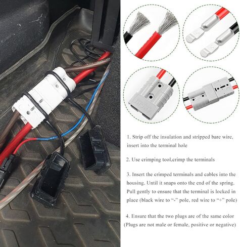 8 PCS 10-12 Gauge Battery Quick Connector, 50A Jumper Cable Quick Connect/Disconnect Plug, Battery Wire Harness Plug Kit for ATV Trailer Motor Recovery Winch Towing Systems in Saudi Arabia