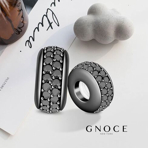 سدادة سوداء من الفضة الإسترلينية من GNOCE تظهر My Style سدادة مطاطية ساحرة خرزة فاصلة تناسب جميع السوار هدية فاصل مجوهرات للنساء in Saudi Arabia