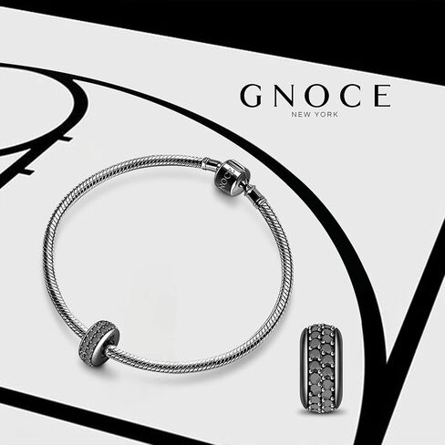 سدادة سوداء من الفضة الإسترلينية من GNOCE تظهر My Style سدادة مطاطية ساحرة خرزة فاصلة تناسب جميع السوار هدية فاصل مجوهرات للنساء in Saudi Arabia