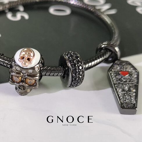 سدادة سوداء من الفضة الإسترلينية من GNOCE تظهر My Style سدادة مطاطية ساحرة خرزة فاصلة تناسب جميع السوار هدية فاصل مجوهرات للنساء in Saudi Arabia
