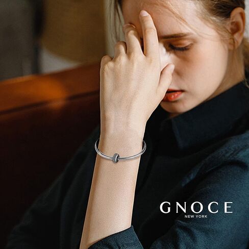 سدادة سوداء من الفضة الإسترلينية من GNOCE تظهر My Style سدادة مطاطية ساحرة خرزة فاصلة تناسب جميع السوار هدية فاصل مجوهرات للنساء in Saudi Arabia