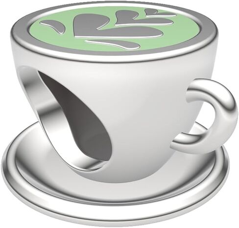 Coffee Cup Charm for Bracelet Necklaces, S925 Sterling Silver Charms, Mug Bead Charms for Jewelry Making Women Gift in Saudi Arabia