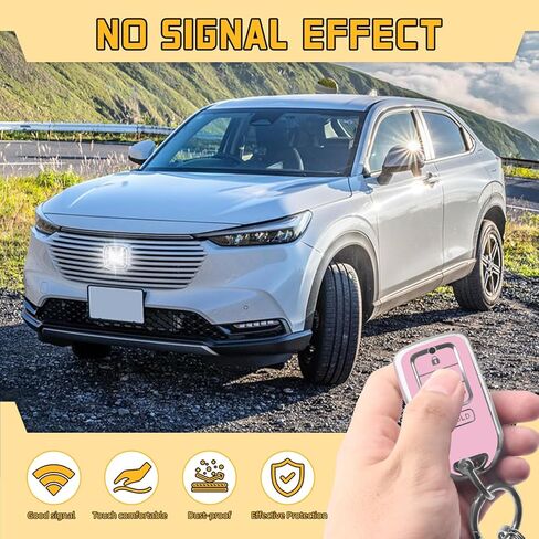 غطاء FUNTOR Key Fob لسيارة Honda Accord Civic CRV Pilot Ridgeline 2015-2022، واقي مفتاح TPU ممتاز مع سلسلة مفاتيح معدنية ومفك براغي، حافظة تحكم عن بعد بأربعة أزرار (وردي) in Kuwait