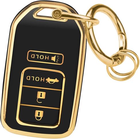 غطاء FUNTOR Key Fob لسيارة Honda Accord Civic CRV Pilot Ridgeline 2015-2022، واقي مفتاح TPU ممتاز مع سلسلة مفاتيح معدنية ومفك براغي، حافظة تحكم عن بعد بأربعة أزرار (وردي) in Kuwait
