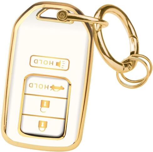 غطاء FUNTOR Key Fob لسيارة Honda Accord Civic CRV Pilot Ridgeline 2015-2022، واقي مفتاح TPU ممتاز مع سلسلة مفاتيح معدنية ومفك براغي، حافظة تحكم عن بعد بأربعة أزرار (وردي) in Kuwait
