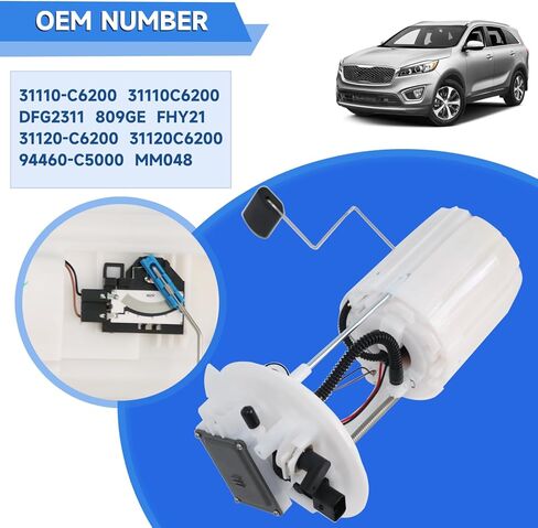 31110-C6200 Electric Fuel Pump Module Assembly Compatible with Kia Sorento 2016 2017 2018 2019 2020 2.0L 2.4L 3.3L Replacement# DFG2311, 94460-C5000, 809GE, MM048, FHY21 in Kuwait