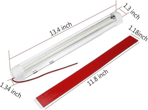 شريط أضواء LED 12 فولت، أبيض دافئ 3000 ك 13.4 بوصة 99 LED 5 وات 500 لومن، شريط إضاءة داخلي للسيارة LED مع مفتاح لمقطورة RV Van Boat Trailer Camper، حزمة من 2 in Kuwait