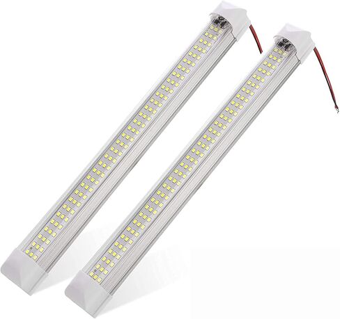 شريط أضواء LED 12 فولت، أبيض دافئ 3000 ك 13.4 بوصة 99 LED 5 وات 500 لومن، شريط إضاءة داخلي للسيارة LED مع مفتاح لمقطورة RV Van Boat Trailer Camper، حزمة من 2 in Kuwait