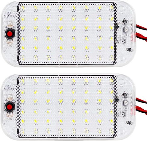 شريط أضواء LED 12 فولت، أبيض دافئ 3000 ك 13.4 بوصة 99 LED 5 وات 500 لومن، شريط إضاءة داخلي للسيارة LED مع مفتاح لمقطورة RV Van Boat Trailer Camper، حزمة من 2 in Kuwait