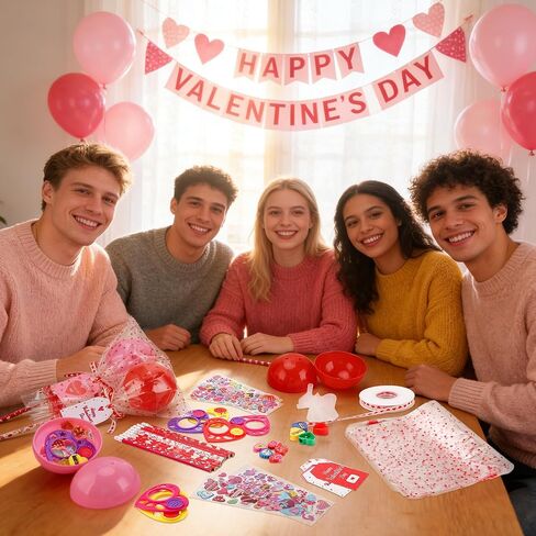 Valentines Day Gifts, 24 Set Giant Lollipop-Shaped Stationery Set with Pencils Erasers Pencil Sharpeners Stickers Greeting Cards Tags Kaleidoscope Rulers for Office Exchange Gift Party Favors in Kuwait