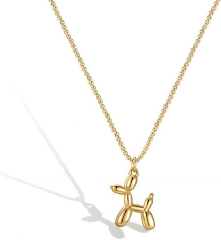 Balloon Dog Necklace 18K Gold Plated Titanium Steel Cute Pet Pendant, Minimalist Fashion Jewelry for Pet Lovers & Special Occasions in Saudi Arabia