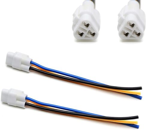 iJDMTOY 3-Pin مثلث الشكل الأمامي للمصابيح الأمامية مدخلات أنثى مع سلك ضفيرة 4 بوصة متوافق مع Yamaha 2002-06 Banshee 350 YFZ350، 2002-04 Warrior 350، 2000-05 Wolverine 350 YFM in Kuwait