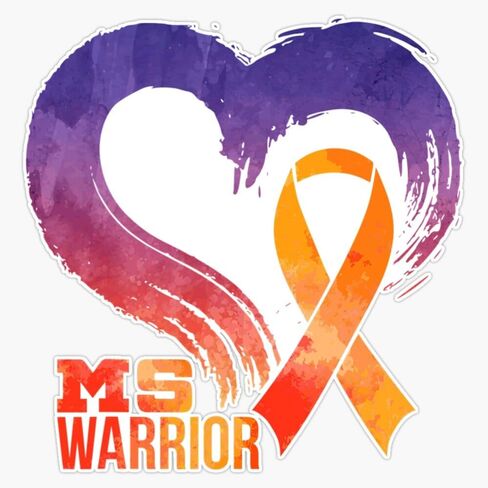 Magnet Ms Warrior Heart Multiple Sclerosis Awareness Month Magnetic Vinyl Sticker 5" in Saudi Arabia