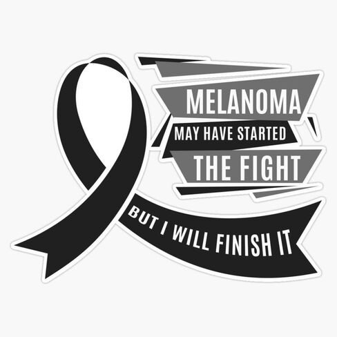 Meaningful Melanoma Awareness Gift - Started The Fight But I Will Finish It - Black Ribbon Gifts - Survivor Heavy Duty Car Magnet Vehicle Bumper Sign Removable 5" in Saudi Arabia