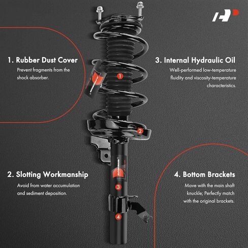 A-Premium Front Complete Struts Compatible with Honda Pilot 2016-2022 - 2x Replacement Suspension Shock Absorber with Coil Spring Assembly in Saudi Arabia