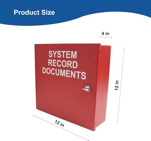 System Record Documents Enclosure, for Fire Alarm System Documentation Storage, Heavy Metal, Thumb Lock, 12" x 12" x 4" in Saudi Arabia