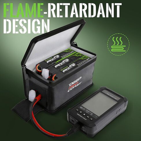 حقيبة أمان بطارية ليبو، حقيبة تخزين مقاومة للحريق للشحن والتخزين، منفذ كابل جانبي (7.8 × 4 × 4.3 بوصة)، عبوتان in Kuwait