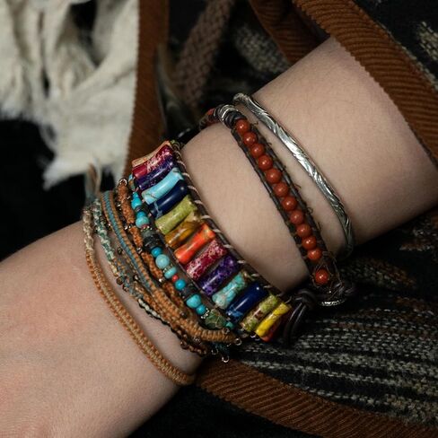 Healing Stone Series Set: Colorful Gold Earrings + Colorful Gold Necklace + Healing Bracelet in Kuwait