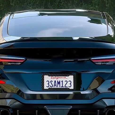 2PCS Car License Plate Frames, Carbon Fiber Vehicle License Plate Cover with Mount Hardware & Caps, Solid Automotive Front Rear Tag Frame Holder, Universal for Truck SUV Sedan in Saudi Arabia