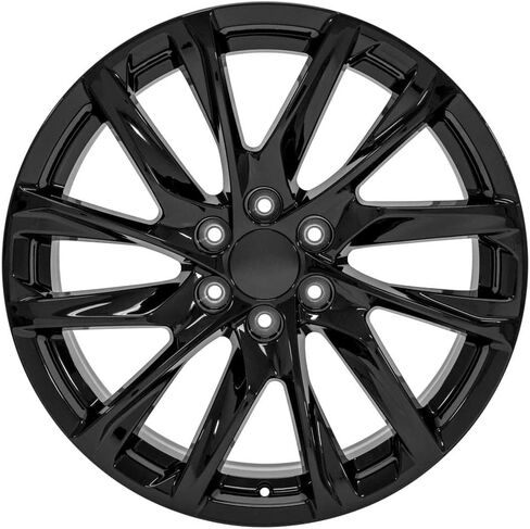 OE Wheels CA90 22 Inch Rims and Tires Fit Escalade Style 6x139.7 22x9 Gloss Black - Hollander 4875 - TS-37 AT 285/45-22 (Set of 4) in Saudi Arabia
