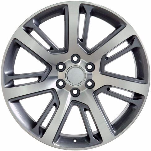 OE Wheels CA88 22 Inch Rims and Tires Fit Escalade Style 6x139.7 22x9 Gloss Gunmetal Machined - Hollander 4738 - TS-37 AT 285/45-22 (Set of 4) in Saudi Arabia
