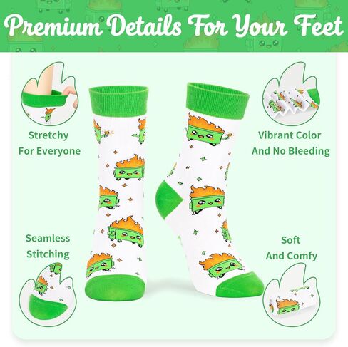FreeNFond Dumpster Fire Socks, Funny Positive Crew Socks for Women Men, Office Gag Gifts for Coworker Boss Birthday in Kuwait