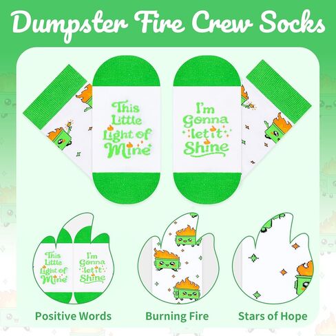 FreeNFond Dumpster Fire Socks, Funny Positive Crew Socks for Women Men, Office Gag Gifts for Coworker Boss Birthday in Kuwait